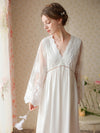 Feminine vintage-inspired lace nightdress with delicate embroidered details