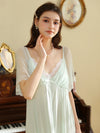 Feminine mid-length nightdress with soft draped design