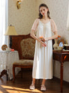 Feminine embroidered nightdress for romantic summer lounging
