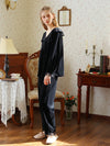 Classic black velvet lace pajama set for women