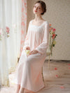 Vintage-inspired cotton lace nightdress for women