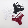 Floral lace strappy thong underwear multi-color set