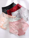 Multi-color sheer floral mesh panties flat lay collection