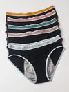 Multi-color absorbent period panties stacked together