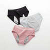 Three-pack leakproof period underwear in black gray and pink
