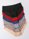 Multi-color breathable mesh panties stacked together
