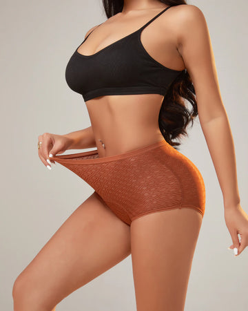Slessic Period Panties for Women - High Waist Leak Proof Menstrual Underwear - Breathable Diamond Pattern Protective Briefs - Pack of 3/5