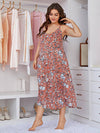 Plus size floral slip nightdress with classic cami style