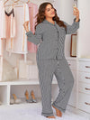 Elegant striped pajamas with relaxed plus size fit