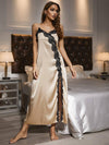 Elegant lace satin slip dress for romantic lounging