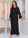 Soft viscose nightgown with embroidered lace sleeves