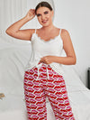 Soft stretch lace cami pajamas with rayon pants