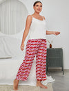 Comfortable classic lounge set with lace trim camisole