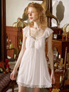 SlesSic blush pink vintage-inspired sleep dress with airy lightweight fabric