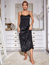 Silky robe and slip nightdress set for elegant lounging