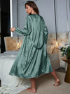 Soft satin robe set with polished lounge styling